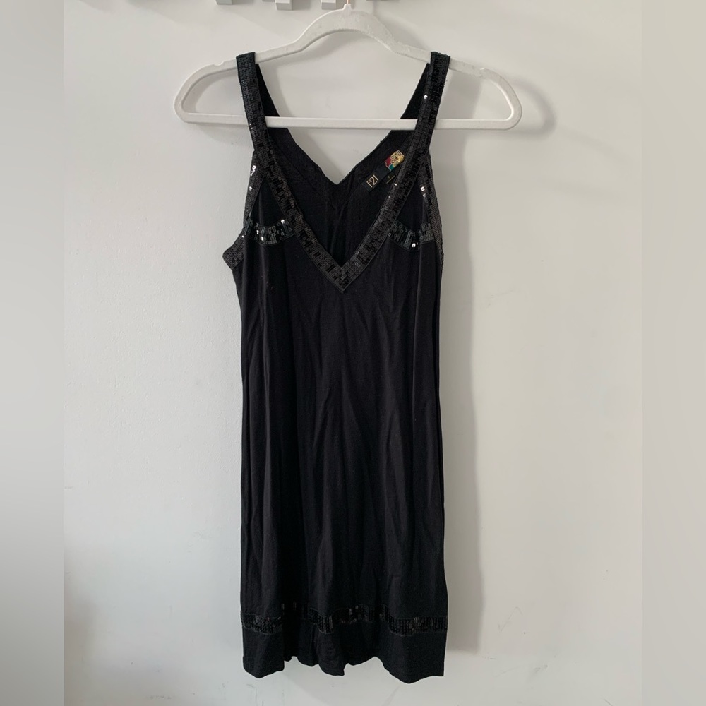 Forever 21 - Black Mini Dress with Sequin Details (Size Small)